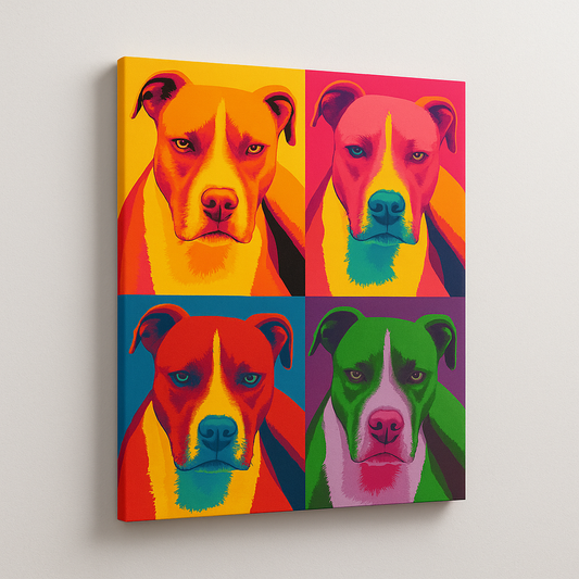 Warhol-Style Pop Art Pet Portrait Canvas – Custom Pet Gift
