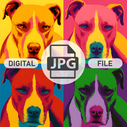 Warhol-Style Pop Art Pet Digital File