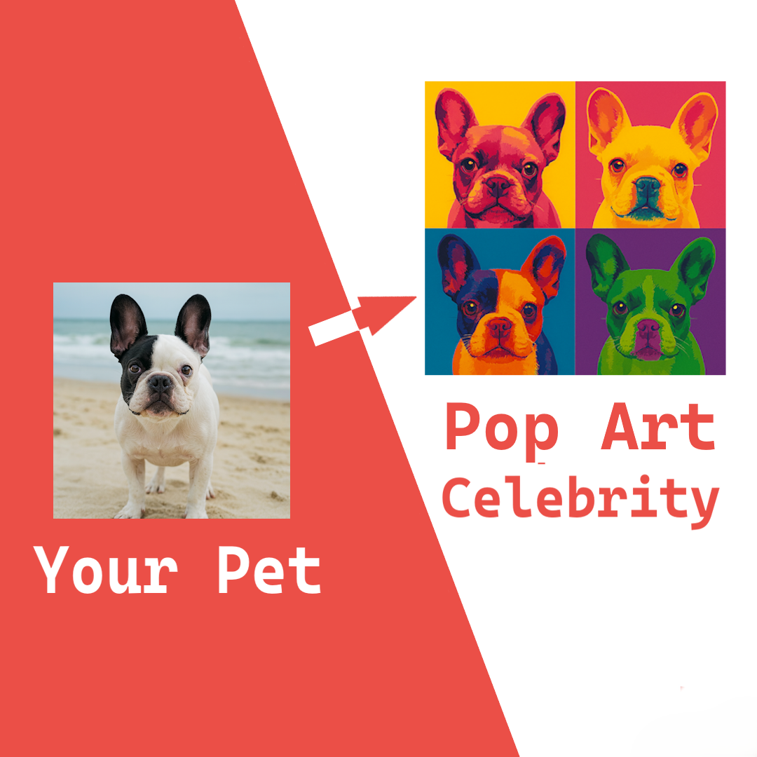 Warhol-Style Pop Art Pet Portrait Canvas – Custom Pet Gift