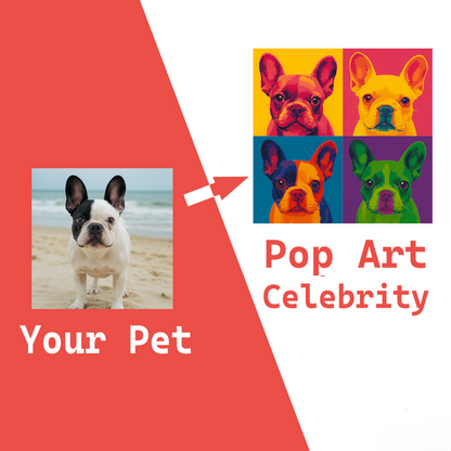 Warhol-Style Pop Art Pet Portrait Canvas – Custom Pet Gift