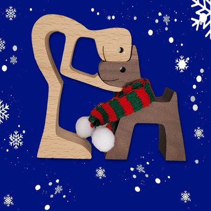 Memories in Wood Limited Holiday Edition Custom Wooden Pet Figurine- Christmas Memorial Gift for Dog Lovers