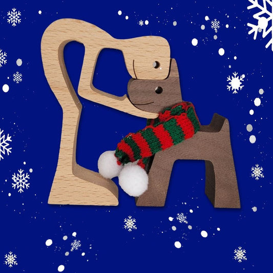 Memories in Wood Limited Holiday Edition Custom Wooden Pet Figurine- Christmas Memorial Gift for Dog Lovers