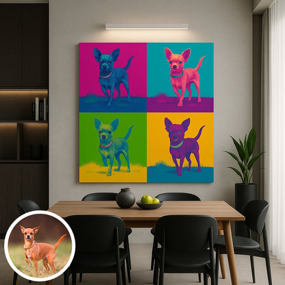 Warhol-Style Pop Art Pet Portrait Canvas – Custom Pet Gift