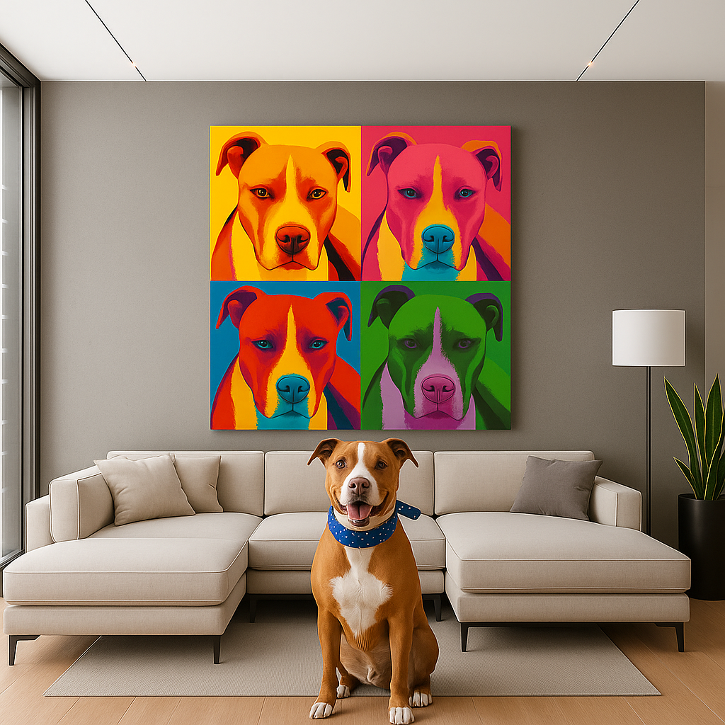 Warhol-Style Pop Art Pet Portrait Canvas – Custom Pet Gift