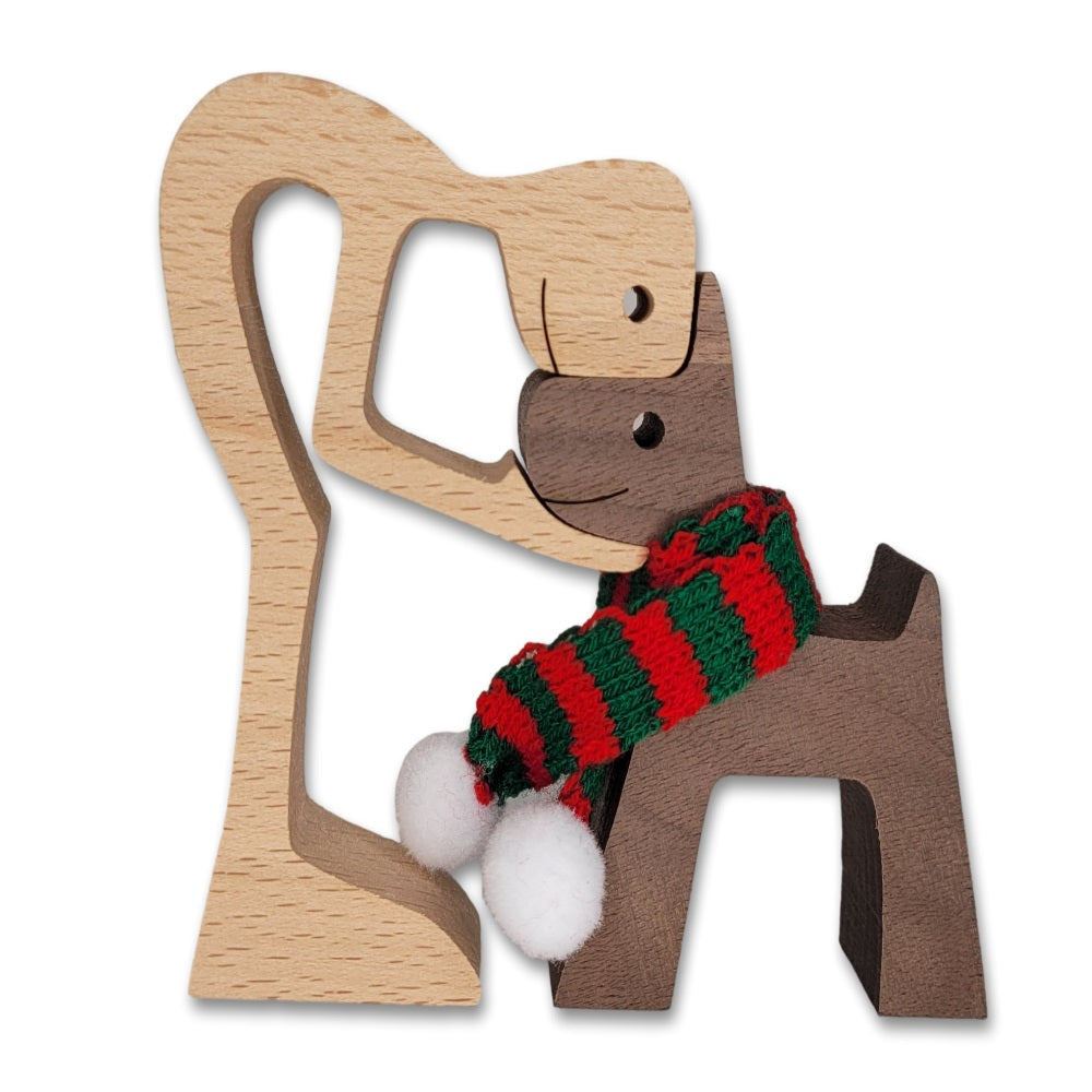 Memories in Wood Limited Holiday Edition Custom Wooden Pet Figurine- Christmas Memorial Gift for Dog Lovers