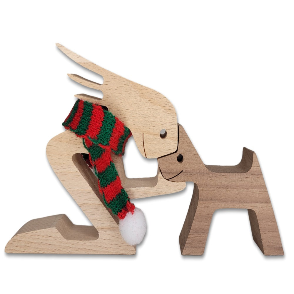 Memories in Wood Limited Holiday Edition Custom Wooden Pet Figurine- Christmas Memorial Gift for Dog Lovers