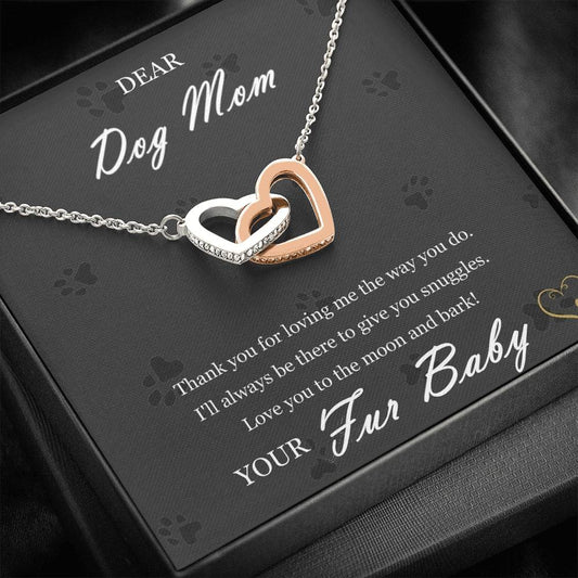 Dog To Mom Interlocking Hearts Necklace