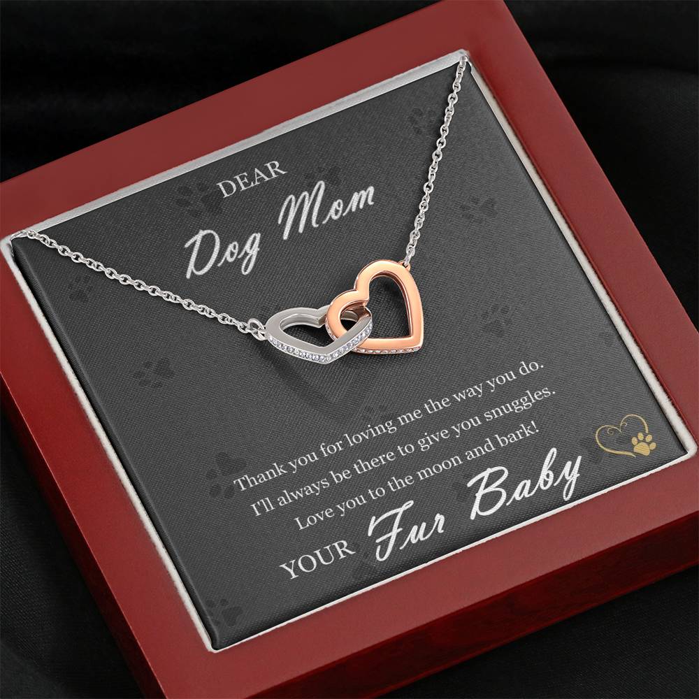 Dog To Mom Interlocking Hearts Necklace