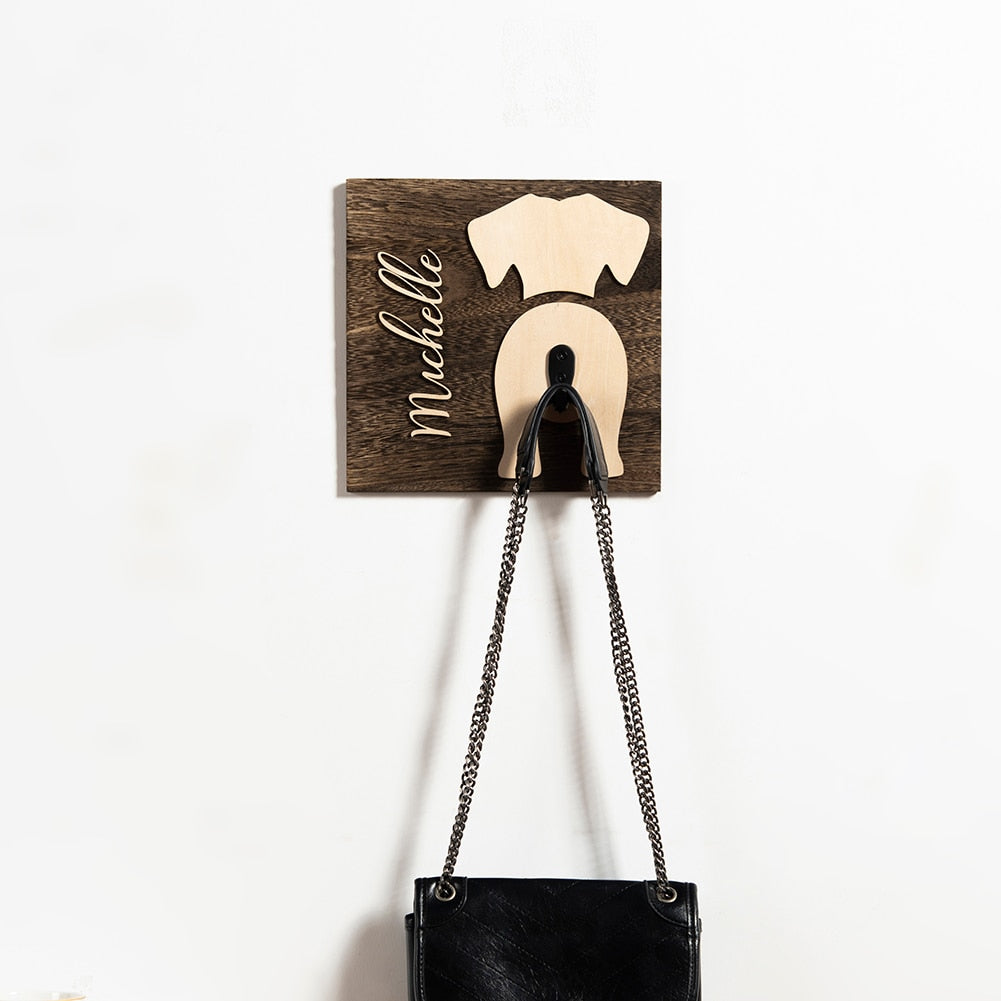 Ruff WoodCuts Leash and Collar Holder