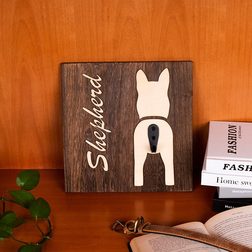 Ruff WoodCuts Leash and Collar Holder